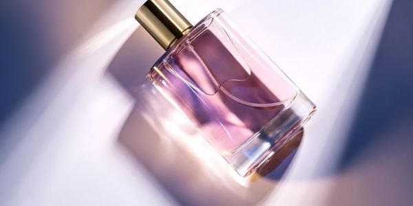Essential oil bottles with flowers